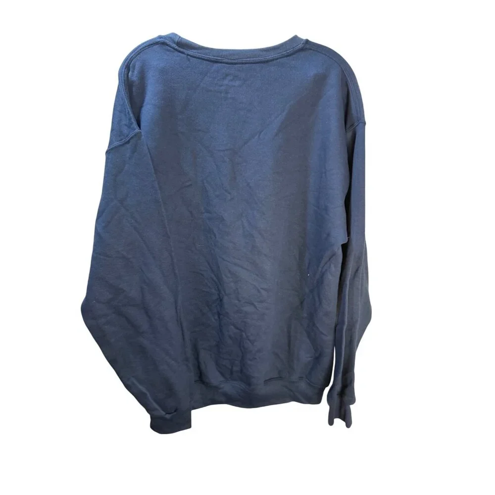 Fruit Of The Loom Navy Blue Crewneck Sweatshirt L Cotton Blend Pullover Unisex C